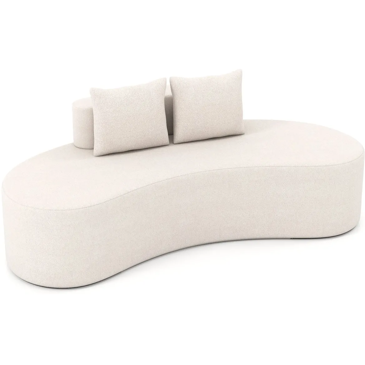 199 cm Sofa mit 2 Kissen & Niedriger Rückenlehne Gepolstertes Schlafsofa Couch Beige