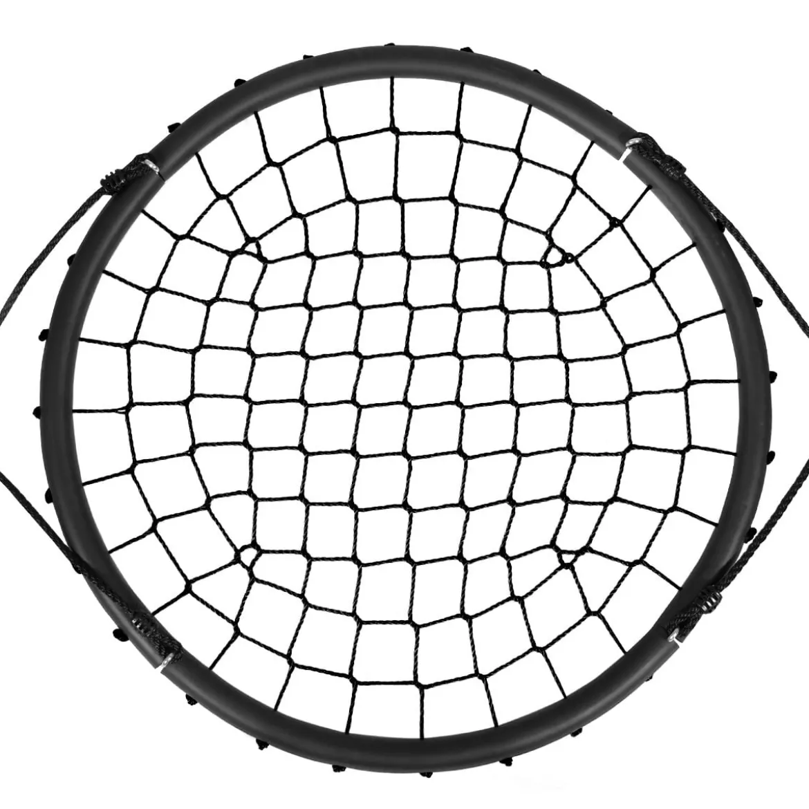 Ø100cm Spinnennetz Baumschaukel Nestschaukel mit verstellbaren Seilen und robustem Stahlrahmen Schwarz