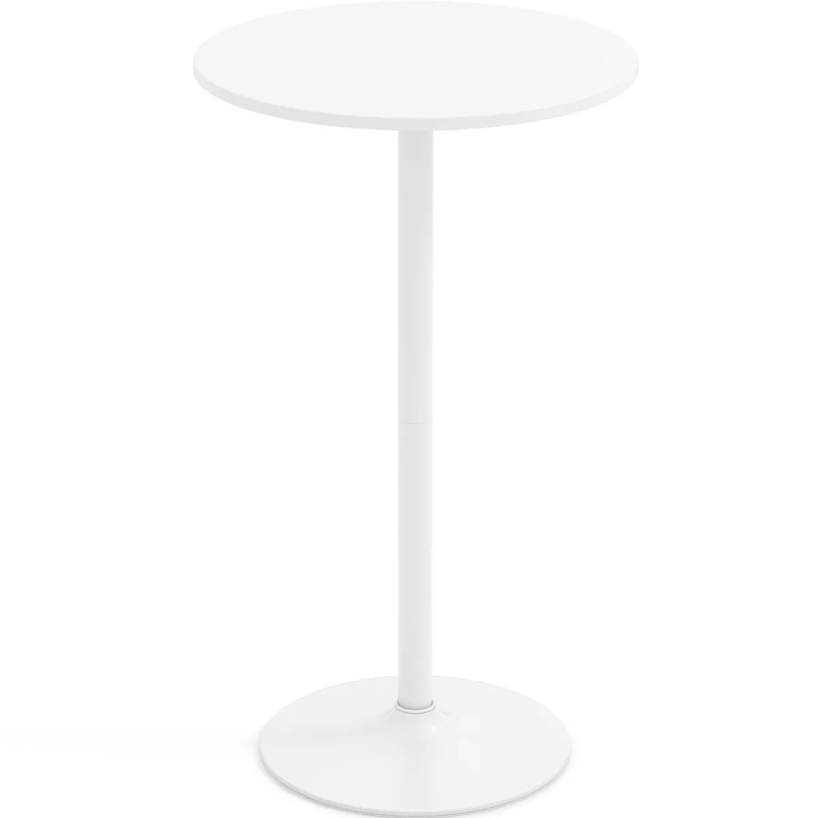 Ø 60 cm Stehtisch 2 in 1 Bartisch & Esstisch Höhenverstellbarer Bistrotisch Rund Partytisch Weiß