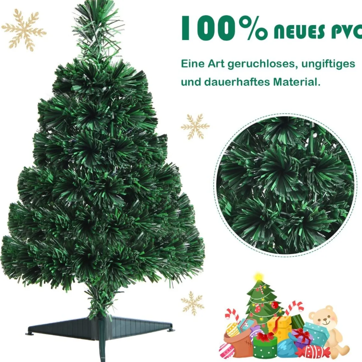60 cm Tisch-Weihnachtsbaum Beleuchteter Mini-Weihnachtsbaum Grün