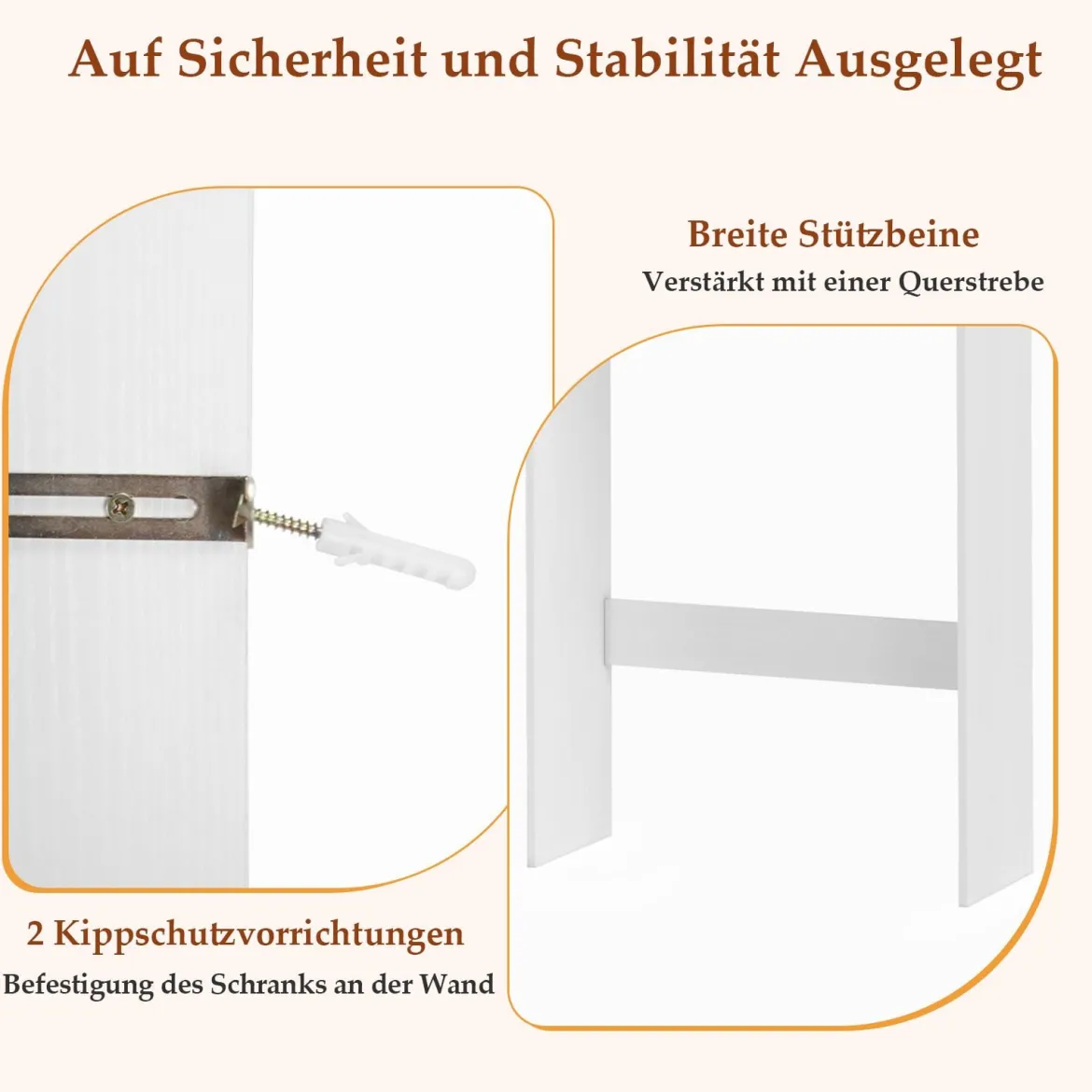 168 cm Toilettenschrank mit 2 Türen & Verstellbarem Regal Platzsparender Überbauschrank