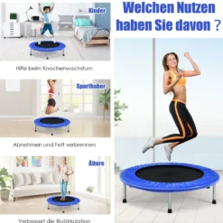 97 cm Trampolin Mini-Falttrampolin faltbar Fitness-Trampolin Blau