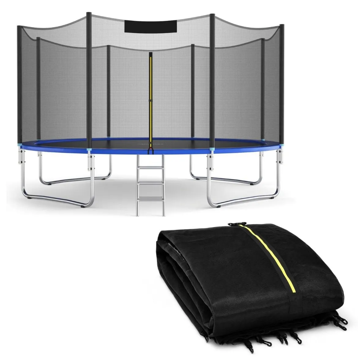 Ø 427cm Trampolin Sicherheitsnetz für Gartentrampoline Ersatznetz Außenliegend mit Reißverschluss