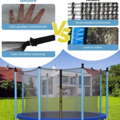 Ø427 cm Trampolin Sicherheitsnetz für Gartentrampoline Ersatznetz innenliegend Schwarz
