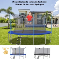 Ø305 cm Trampolin Sicherheitsnetz innenliegend für Gartentrampoline Schwarz
