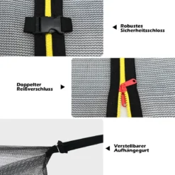 Ø 487cm Trampolin Sicherheitsnetz für Gartentrampoline Ersatznetz Innenliegend