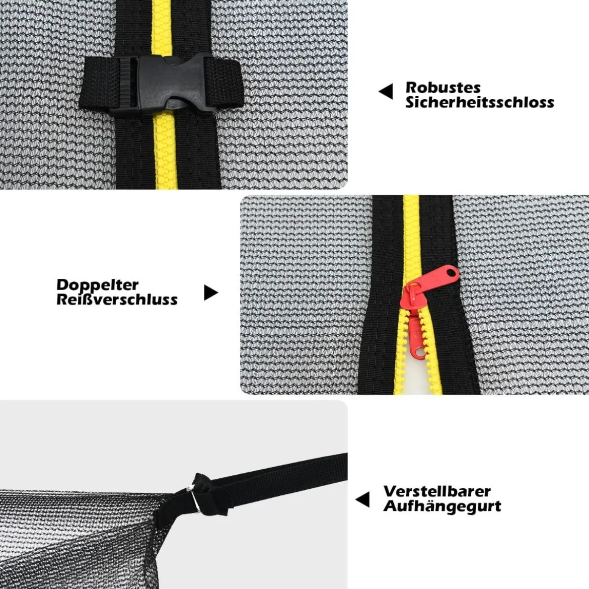 Ø 487cm Trampolin Sicherheitsnetz für Gartentrampoline Ersatznetz Innenliegend