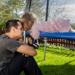 Ø 457cm Trampolin Sicherheitsnetz für Gartentrampoline Ersatznetz außenliegend Schwarz