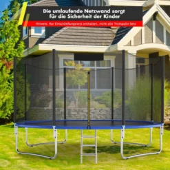 Ø 457cm Trampolin Sicherheitsnetz für Gartentrampoline Ersatznetz außenliegend Schwarz