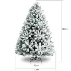 180 cm Verschneiter Weihnachtsbaum Künstlicher Kunstbaum mit Schneefall