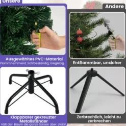 93 cm Vorbeleuchteter künstlicher Weihnachtsbaum Weihnachtsbaum mit mehrfarbigen Glasfasern 96 lila & weißen LEDs Grün