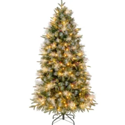 180 cm Vorgefertigter Künstlicher Weihnachtsbaum Gelenkiger Festlicher Weihnachtsbaum mit 806 PE- PVC- und PET-Zweigspitzen