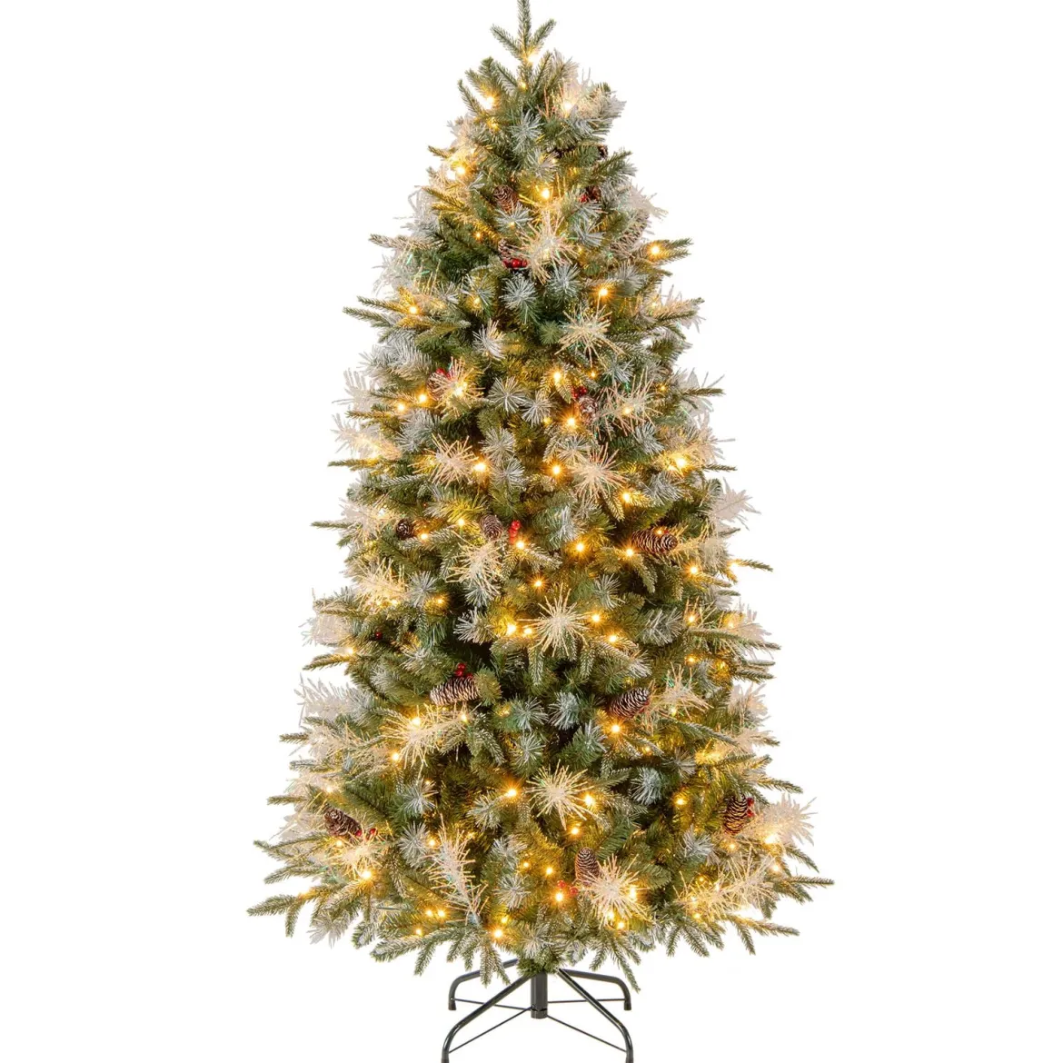180 cm Vorgefertigter Künstlicher Weihnachtsbaum Gelenkiger Festlicher Weihnachtsbaum mit 806 PE- PVC- und PET-Zweigspitzen