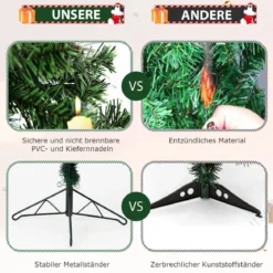 210 cm Vorgeleuchteter Halbbaum-Weihnachtsbaum Halber Künstlicher Baum