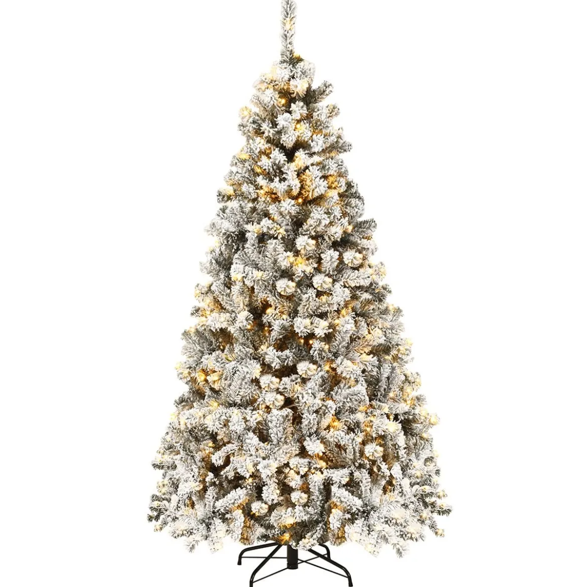 180 cm Weihnachtsbaum mit Schnee Premium-PVC-Nadeln mit LED-Lichtern Kunstbaum Weihnachten
