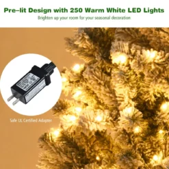 180 cm Weihnachtsbaum mit Schnee Premium-PVC-Nadeln mit LED-Lichtern Kunstbaum Weihnachten
