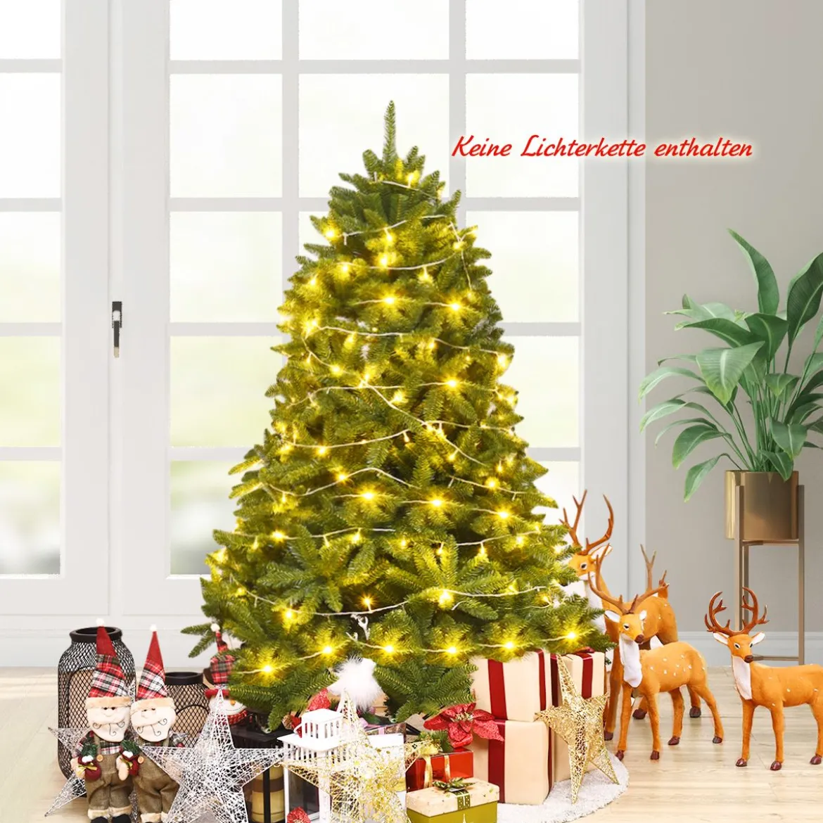 150 cm Weihnachtsbaum Tannenbaum mit Metallständer Kunstbaum Weihnachten Grün