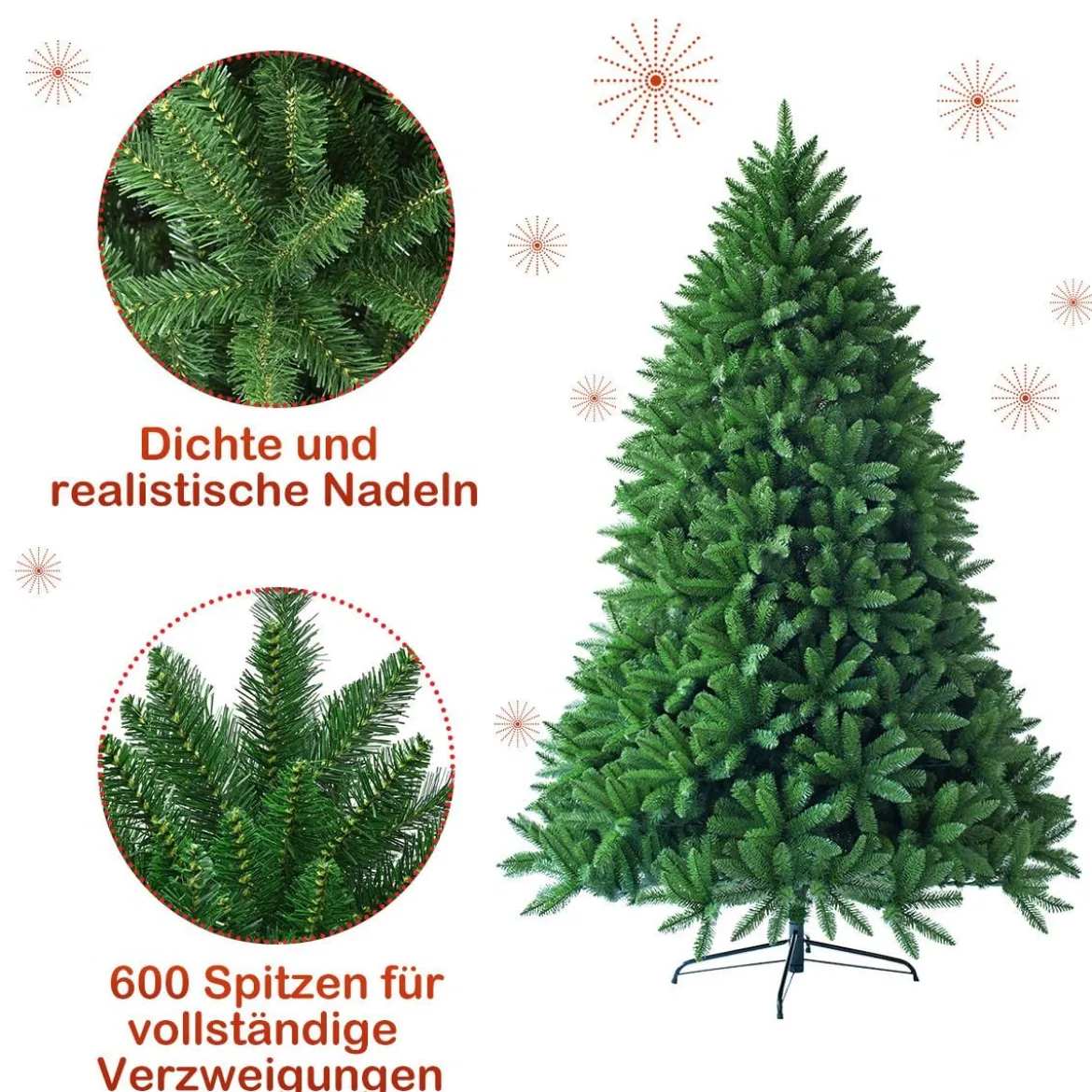 150 cm Weihnachtsbaum Tannenbaum mit Metallständer Kunstbaum Weihnachten Grün