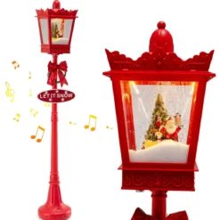 185 cm Weihnachtslaterne mit Warmweißen LED-Leuchten Straßenlampe Weihnachtsdeko