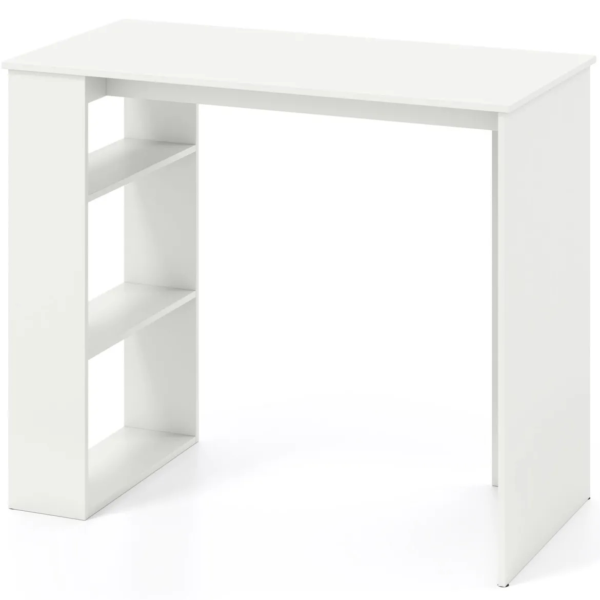 Computertisch 90 cm Schreibtisch mit Bücherregal moderner und schlichter Home-Office-Schreibtisch Weiß