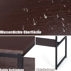 Computertisch mit Ablagefläche Metallstruktur Schreibtisch für Arbeitszimmer Office Schlafzimmer Braun