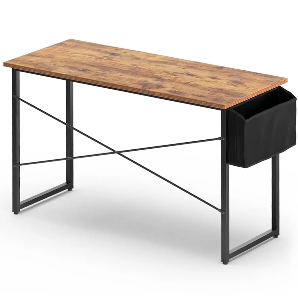 Computertisch mit Aufbewahrungsbeutel Schreibtisch aus Holz 119 X 51 X 76 cm (Rustikales Braun, L)