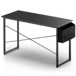 Computertisch mit Aufbewahrungsbeutel Schreibtisch aus Holz 119 X 51 X 76 cm (Schwarz, L)
