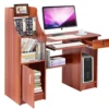 Computertisch mit Bücherregal Holzschreibtisch mit Ablagefächern und Schrank moderner Arbeitsplatz Schreibtisch für Arbeitszimmer Büro