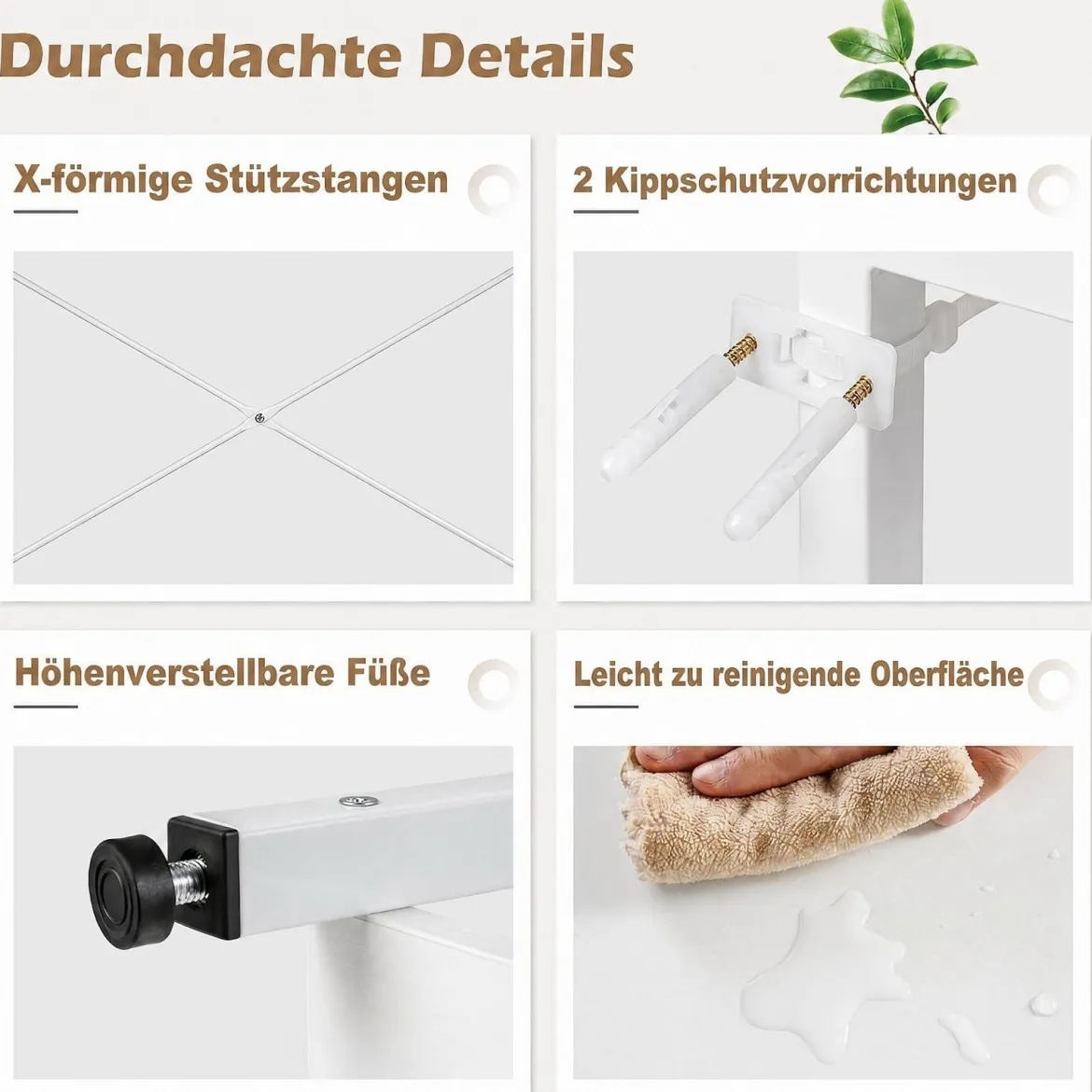 Computertisch mit LED-Beleuchtung Steckdosen & Monitorständer 120 x 50 x 87 cm