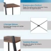 Computertisch mit 4 Regal Schreibtisch aus Holz & Metall mit Ablageflächen 98 x 50 x 118 cm Braun + Schwarz