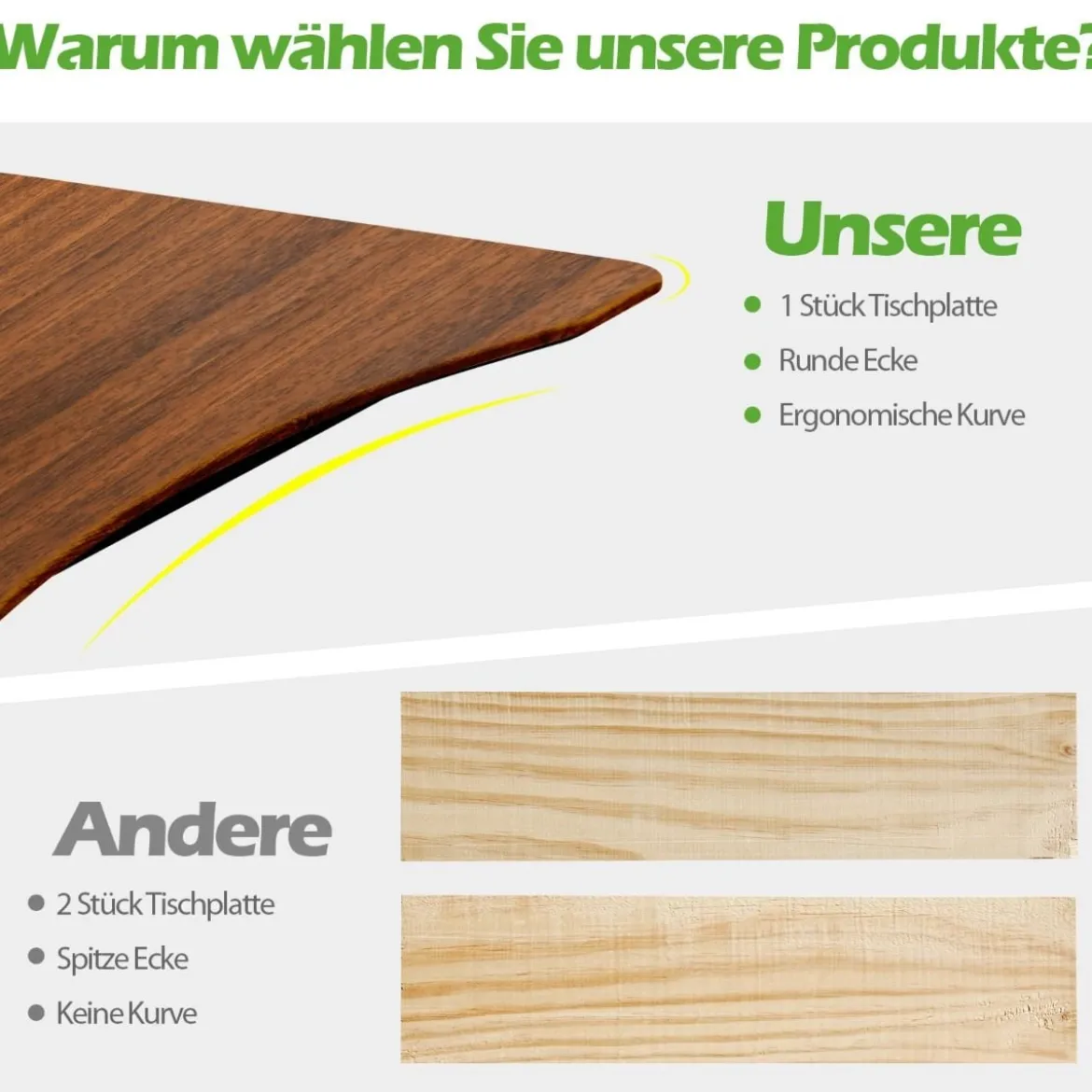 Computertisch mit 4 Rollen Höhenverstellbarer Schreibtisch 95 x 52 x 70 - 107 cm Braun