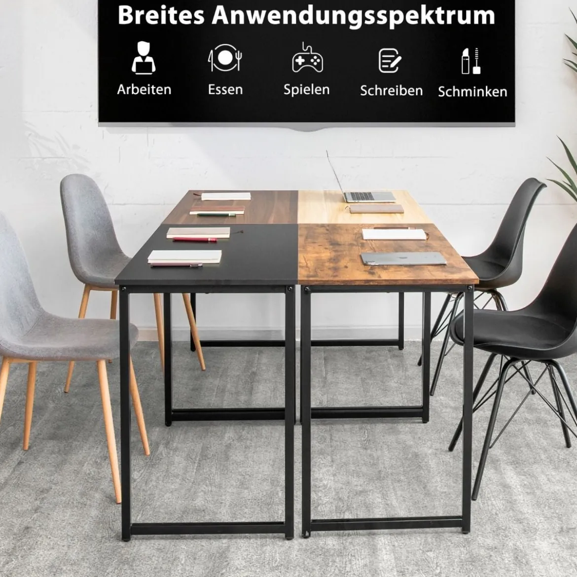 Computertisch mit schwerem Stahlrahmen moderner einfacher Laptoptisch Kaffee