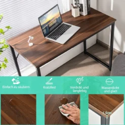 Computertisch mit schwerem Stahlrahmen moderner einfacher Laptoptisch Kaffee