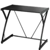 Computertisch Schreibtisch mit gehärteter Glasplatte Z-förmige Struktur 80 x 50 x 70,5 cm Schwarz