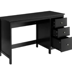 Computertisch Schreibtisch mit Schubladen Mehrzweck PC Tisch Arbeitstisch 120 x 50 x 75 cm Schwarz