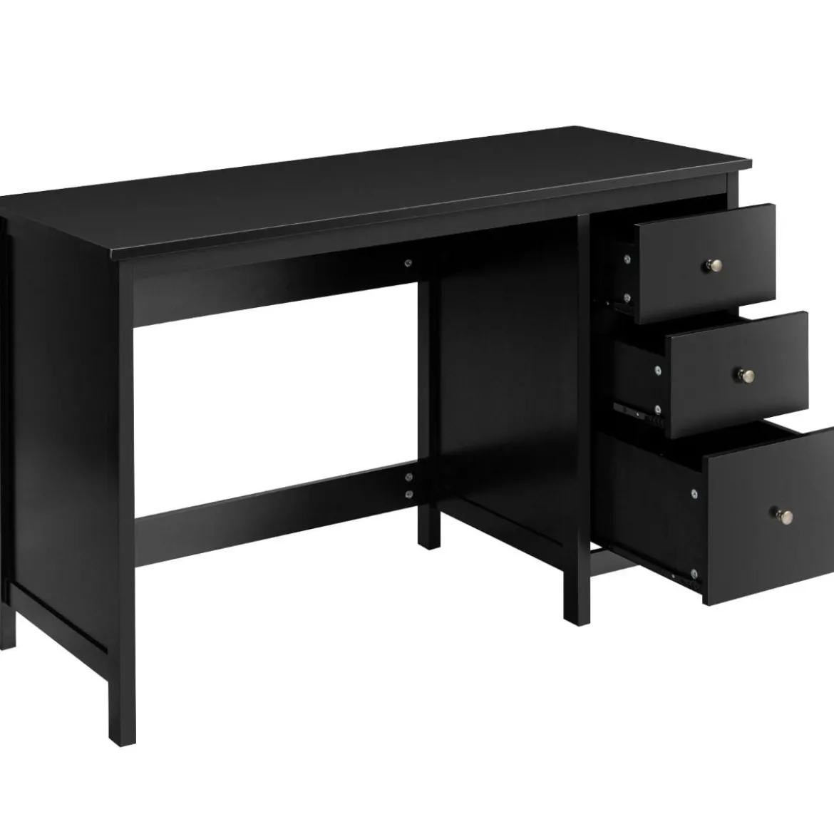 Computertisch Schreibtisch mit Schubladen Mehrzweck PC Tisch Arbeitstisch 120 x 50 x 75 cm Schwarz