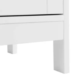 Coswtay Badezimmerschrank Verstellbarer Einlegeboden Badschrank Sideboard Weiß 60 x 35 x 87 cm