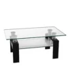 Couchtisch aus Glas Wohnzimmertisch mit unterer Ablage Sofatisch 99,5 x 59,5 x 44,5 cm Schwarz
