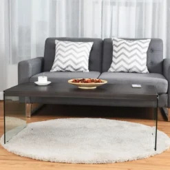 Couchtisch Beistelltisch Wohnzimmertisch Kaffeetisch 110 x 55 x 40 cm Holz und Hartglas