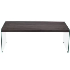 Couchtisch Beistelltisch Wohnzimmertisch Kaffeetisch 110 x 55 x 40 cm Holz und Hartglas