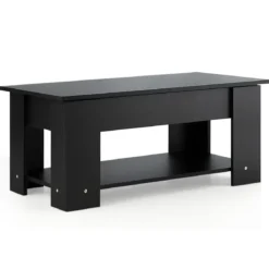 Couchtisch mit Klapp-Schreibtisch moderner Kaffeeschreibtisch 98 x 51 x 42 cm Schwarz