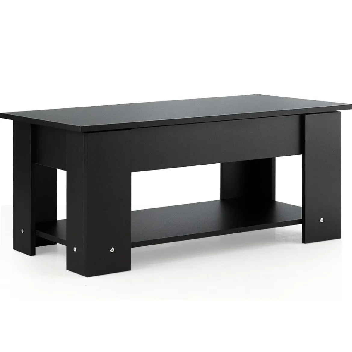 Couchtisch mit Klapp-Schreibtisch moderner Kaffeeschreibtisch 98 x 51 x 42 cm Schwarz