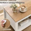 Couchtisch mit Stauraum 2-stufiger Wohnzimmertisch 105 x 60 x 46 cm Weiß
