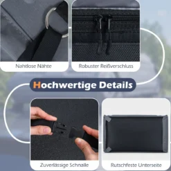 Dach-Box mit 400 Liter Kapazität Wetterbeständiger Dachkoffer mit Soft-Shell Verkleidung Grau