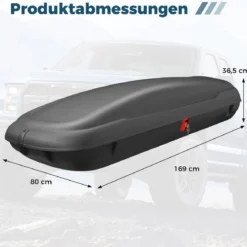 Dachgepäckträger Hartschalen-Autohalterung Aufbewahrungskoffer mit Sicherheitsschlüsseln Schwarz