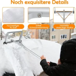 Dachschneeräumer mit Rädern Alu Dach Schneeschaufel Schneeschieber Dachräumer