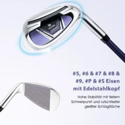 Damen Golfschläger Set 11 teilige Golfschlägersätze rechtshändig mit Regenhaube Lila