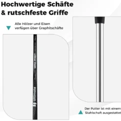Damen Komplett Golfschläger Set 15 Teilges Golf Set Rechtshänder mitGolftasche & Regenhaube Grün