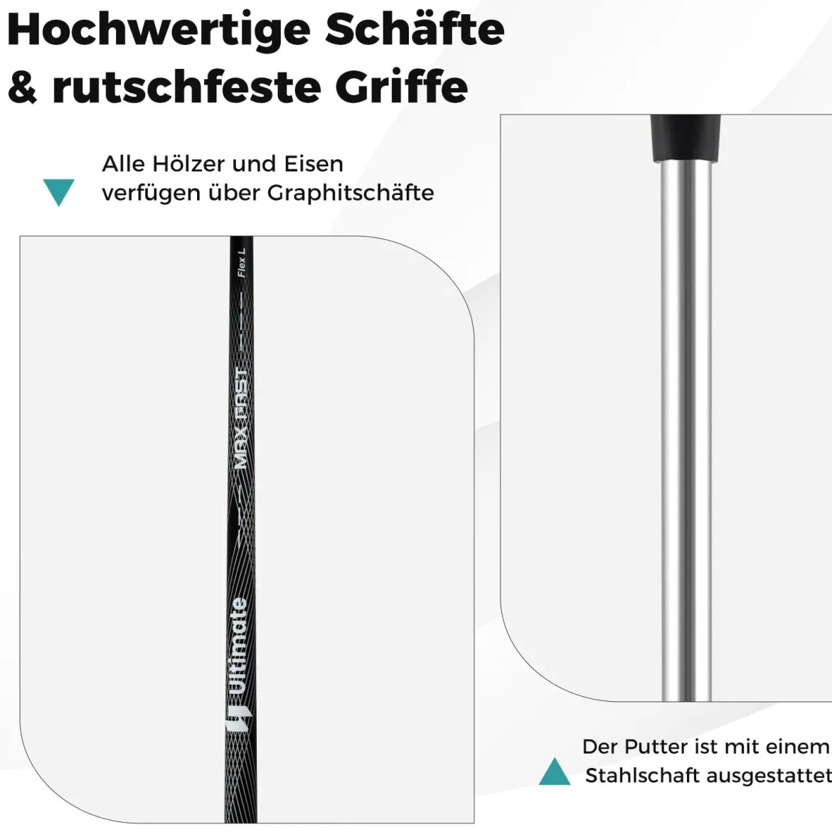 Damen Komplett Golfschläger Set 15 Teilges Golf Set Rechtshänder mitGolftasche & Regenhaube Grün
