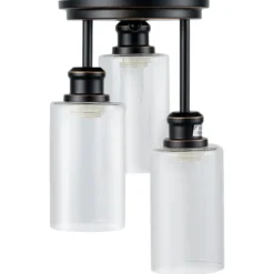 Deckenleuchte 3 flamming Glas Deckenlampe modern Lampe Vintage mit halboffenen Glasschirmen für Küche Esszimmer